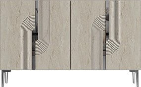 Meyra 120 - White, Travertine, Silver