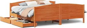 vidaXL viaszbarna tömör fenyőfa ágy matrac nélkül 200 x 200 cm