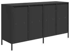 fekete hidegen hengerelt acél tálalószekrény 135x39x73,5 cm