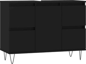 vidaXL fekete szerelt fa mosdószekrény 80 x 33 x 60 cm