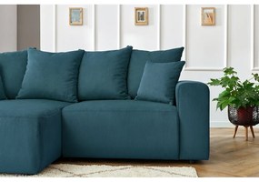 Kék bársony sarokkanapé Enjoy – Bobochic Paris