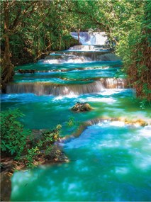 Fotótapéta Trópusi vízesés erdő természet pihenés zöld 206x275 +ragasztó