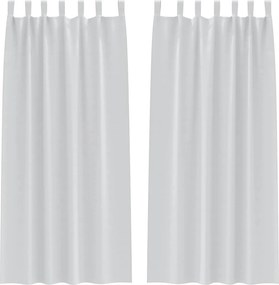 vidaXL Fekete Függöny Gyűrűkkel 2 pcs Halvány szürke 245 x 140 cm