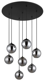 Globo 56133-7H - LED Csillár zsinóron RIHA 7xG9/3,5W/230V füstös/fekete