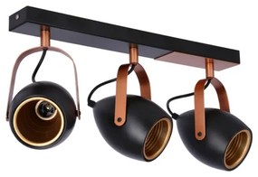 ANICA 3xE14/40W/230V fekete/réz spotlámpa