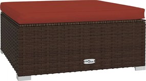 5 részes barna polyrattan kerti ülőgarnitúra párnákkal