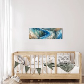 Kép - Absztrakt áramlat (órával) (90x30 cm)
