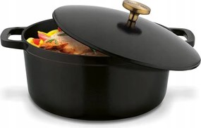 Modern öntöttvas libasütő zománcozott bevonattal fekete 5 L