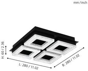 Eglo 99326 - FRADELO LED mennyezeti lámpa 4×LED/4W/230V