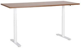 Sötétbarna és fehér elektromosan állítható íróasztal 180 x 80 cm DESTINAS Beliani