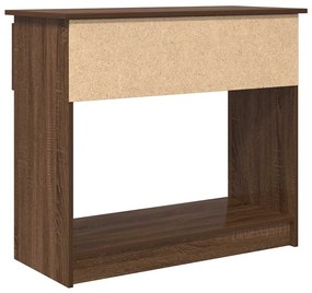 barna tölgyszínű konzolasztal fiókokkal 85,5x38,5x74,5 cm