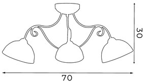ANTICA mennyezeti lámpa 3xE27/60W/230V
