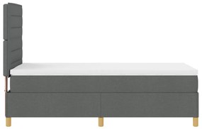 Boxspring Ágy Matraccal és LED Fekete Szürke 100x200 cm Szövet
