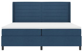 Boxspring Ágy Matraccal Kék 200x200 cm Szövet