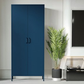 Gardróbszekrény FLAVIO, 800 x 1850 x 450 mm, Modern: sötétkék