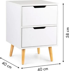 Éjjeliszekrény 2 fiókkal 40x40x30 cm FUR1809-2