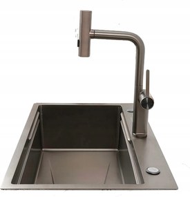 Sky Rain Grafit 7545 acél mosogató csaptelep esővízzel