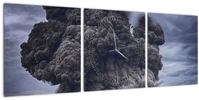 Kép - Vulkán kitörés (órával) (90x30 cm)