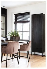 Fekete kőrisfa ruhásszekrény 60x210 cm Silas – WOOOD