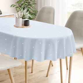 Goldea ovális pamut terítő - égszínkék pöttyös 120 x 200 cm