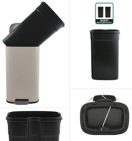 Spirella Soft-close Akira pedálos hulladékgyűjtő 30 l, matt szürkésbarna, 30 l