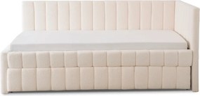 Łóżko 90x200 VILLEMO Kremowe Boucle
