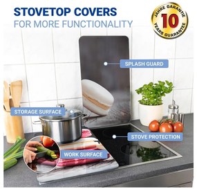 Edzett üveg tűzhely fedőlap szett 2 db-os 30x52 cm Macarons – Wenko