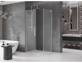 Mexen Velar L, zuhany sarok tolóajtóval 90 x 85 cm, 8 mm-es matt üveg, króm, 871-090-085-33-01