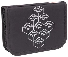 Tolltartó, klapnis, cipzáras, töltött, LEGO Bricks, fekete-mintás (L200852511)