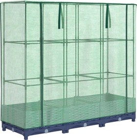 vidaXL rattan hatású magaságyás üvegháztakaróval 120 x 40 x 123 cm