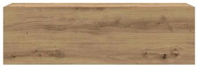 kézműves tölgy szerelt fa fali fürdőszobaszekrény 100x25x30 cm