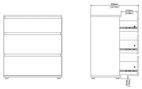 Fehér alacsony komód 77x84 cm Nova – Tvilum