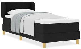 Boxspring Ágy Mattal Fekete 80x200 cm Textil