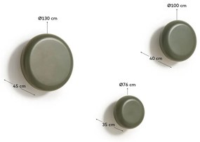 Szürkészöld fali fa akasztó szett 3 db-os Nadue – Kave Home