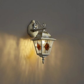 Vintage kültéri fali lámpa bézs színben, antik arany IP44 - Antigua Down