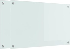 vidaXL Konyhai splashback 2 pcs Fehér 80 x 50 cm edzett üveg
