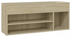 sonoma tölgy színű szerelt fa cipőtároló pad 105 x 30 x 45 cm