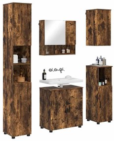 Fürdőszoba bútor szett 5 pcs Füstölt tölgy 61 x 35 x 64 cm