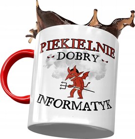 Piros bögre Informatikusoknak Pokolian Jó Nyomtatott Fotóval