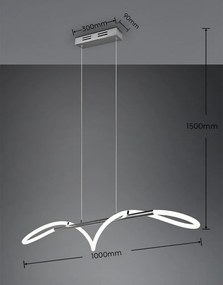 Ezüstszínű fém LED dimmelhető függőlámpa Argos – Reality