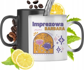 Mágikus bögre Barbara számára fekete matt nyomott mintával 330ml