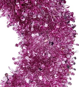 PINK TINSEL flitteres koszorú Ø60cm , rózsaszín