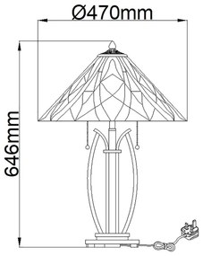 Elstead QZ-VICTORY-TL - Tiffany VICTORY asztali lámpa 2xE27/60W/230V