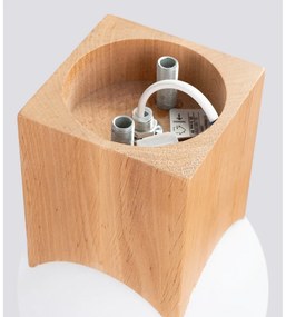 Natúr színű mennyezeti lámpa üveg búrával 12x12 cm Rayer – Sollux