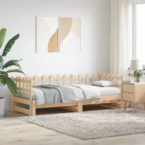 tömör fa kihúzható nappali ágy matrac nélkül 2x(90x190) cm