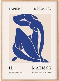 Poszter 30x40 Henri Matisse Papiers Découpés Paris 1948 Akt Kék Nő
