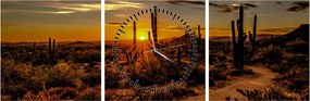 Kép - A nap vége az arizonai sivatagban (órával) (90x30 cm)