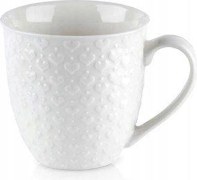 Nagy Kerámia Bögre Fehér Szív Kávé Tea Ajándék 580 ML