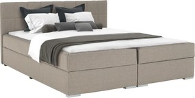 Boxspring típusú ágy 160x200, szürkésbarna taupe, FERATA TV KOMFORT