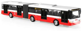 Rappa csuklós autóbusz hanggal, piros, 36 cm